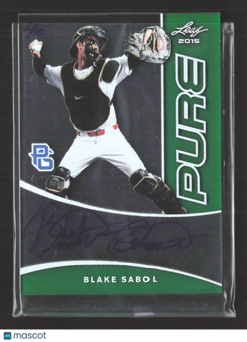 2015 Leaf Pure Blake Sabol #PPG-BS1 Green 2/10 Auto