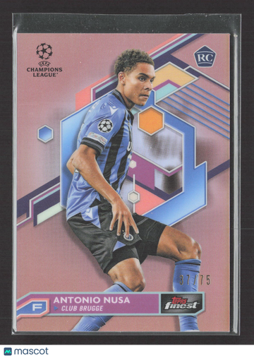 2023 Topps Finest UEFA Champions League Antonio Nusa #141 Rose Gold Refractor 37/75 RC