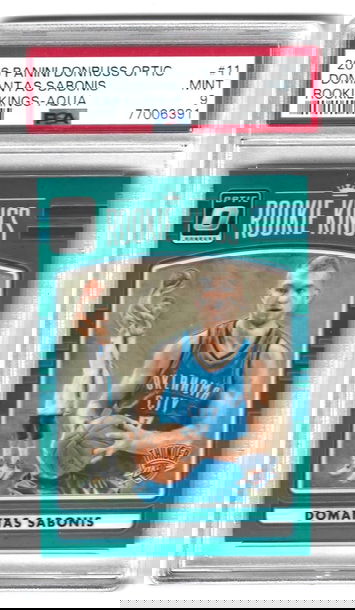 DOMANTAS SABONIS 2016 OPTIC ROOKIE KINGS AQUA #23/25 PSA 9 MINT -KINGS!!