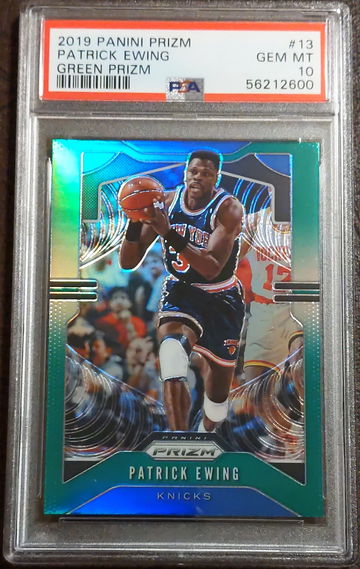 2019 Prizm, Green Prizm, #13, Patrick Ewing, PSA 10