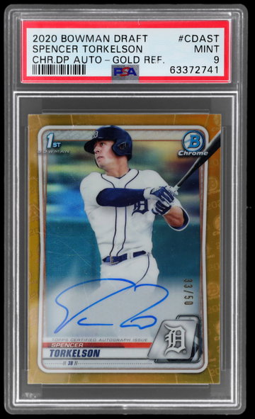 2020 Bowman Chrome Draft Spencer Torkelson Autograph Gold Refractor PSA 9