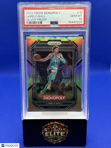 2022-23 Panini Prizm Monopoly Lamelo Ball #10 Silver PSA 10