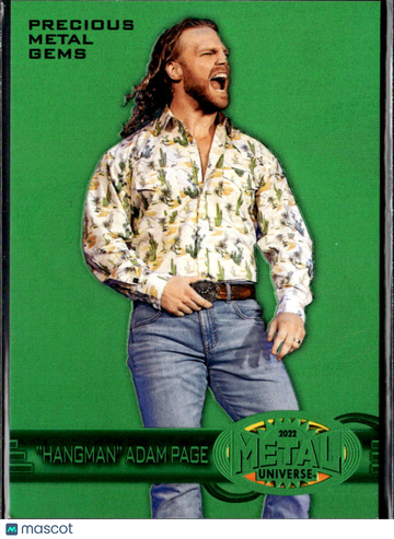 2022 SkyBox Metal Universe AEW Precious Metal Gems "Hangman" Adam Page #R-1 Green PMG /100