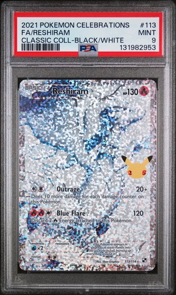 2021 Pokemon Black and White Celebrations Classic Collection Reshiram #113 PSA 9