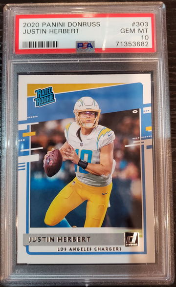 2020 Panini Donruss Justin Herbert PSA 10 Chargers
