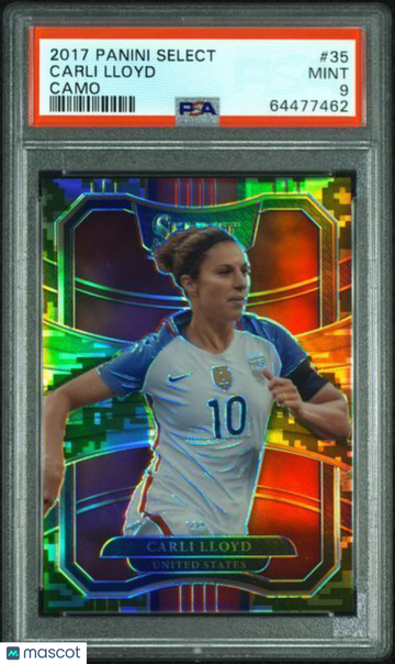 2017 Panini Select Carli Lloyd #35 Camo PSA 9