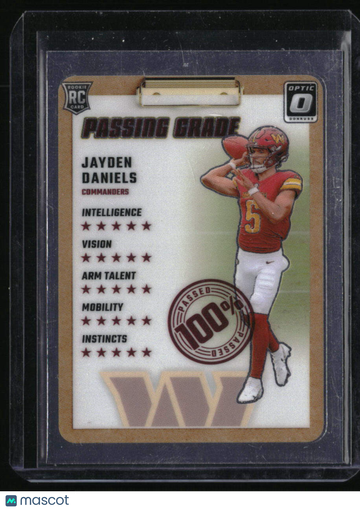 2024 Panini Donruss Optic Passing Grade Jayden Daniels #2 Rookie Insert Washington Commanders