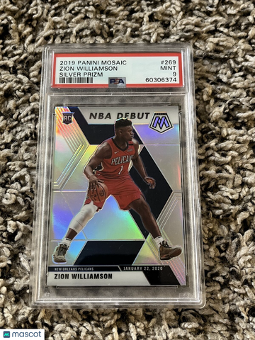 Zion Silver Prizm NBA Debut (Mosaic) Psa 9
