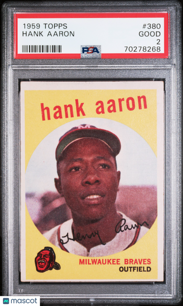 1959 Topps Hank Aaron #380 PSA 2