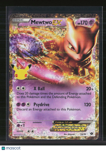 2021 Pokemon Celebrations Mewtwo EX Holo RA Trading Card 54/99 English
