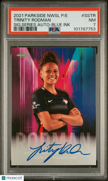 2021 Parkside Nwsl Premier Edition Signature Series Autographs Trinity Rodman #SSTR SIG. Series Blue Ink Rookie PSA 7