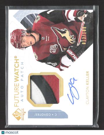 2018 Upper Deck SP Authentic Future Watch Clayton Keller #120 /100 Auto Patch Memorabilia