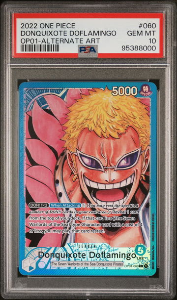 2022 One Piece Romance Dawn Alternate Art Donquixote Doflamingo #OP01060 PSA 10