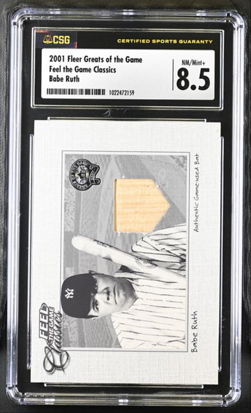 2001 Fleer Greats of the Game Feel the Game Classics Babe Ruth GU Bat HOF