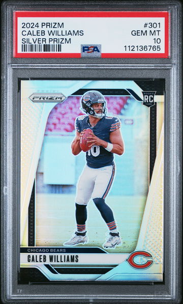 2024 PANINI PRIZM SILVER PRIZM CALEB WILLIAMS #301 RC ROOKIE GEM MINT PSA 10