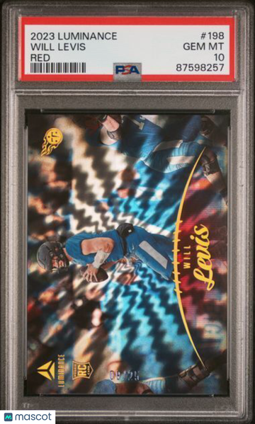 2023 Panini Luminance Will Levis #198 Red PSA 10