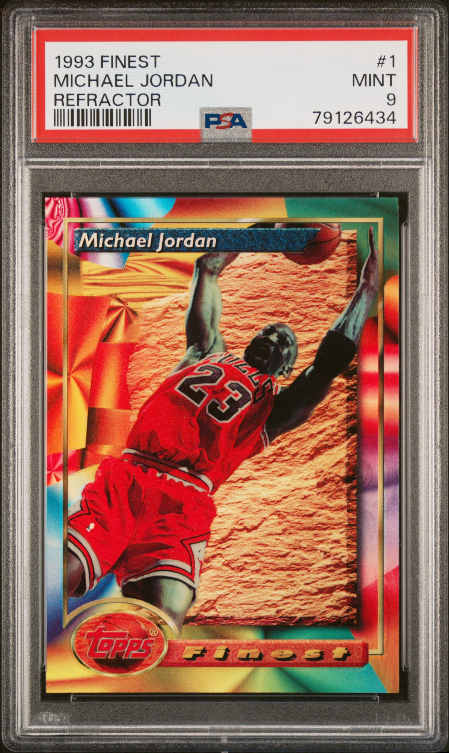 PSA 9 1993 Topps Finest Michael Jordan Refractor #1