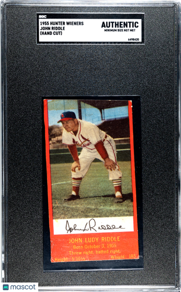 1955 Hunter Wieners John Riddle (Hand Cut) SGC A