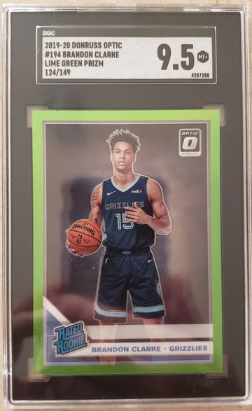 Brandon Clarke RC 2019 Optic #194 Lime Green Prizm /149 SGC 9.5 