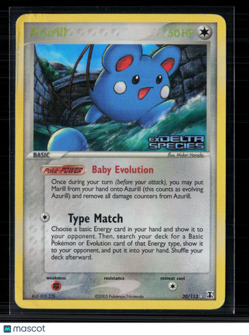 2007 EX Delta Species Azurill Holo Rare #20/113
