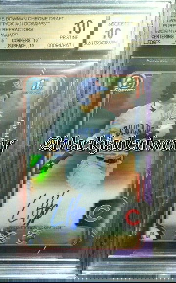 IAN HAPP 2015 BOWMAN CHROME ROOKIE AUTO PURPLE REFRACTOR /250 BGS 10/10 PRISTINE