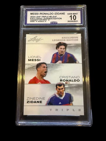 2024 Leaf Triple | Messi, Ronaldo, Zidane | CCG 10