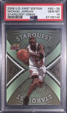 2008 Upper Deck UD First Edition Starquest Green SQ-20 Michael Jordan Chicago Bulls PSA 10 Gem Mint