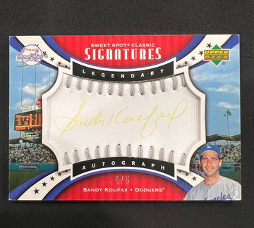 2007 Upper Deck Sandy Koufax #SPS-KO Sweet Spot Classic Signatures Gold /5