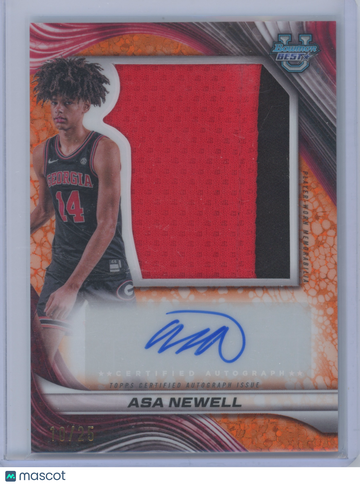 2024 Bowman University Best Basketball Asa Newell #PJRA-AN Orange Auto /25 Patch