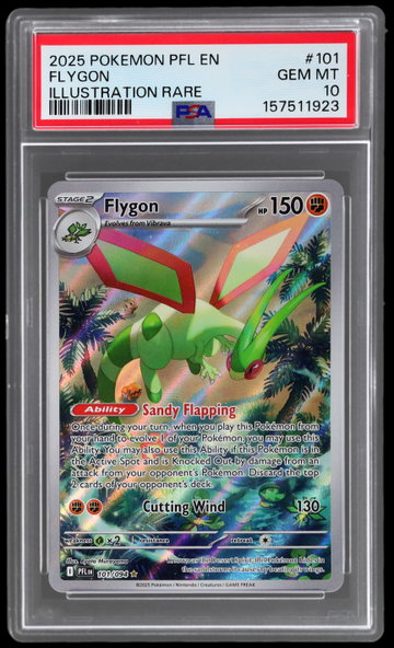 2025 Pokemon Mega Evolution Phantasmal Flames Flygon Illustration Rare PSA 10