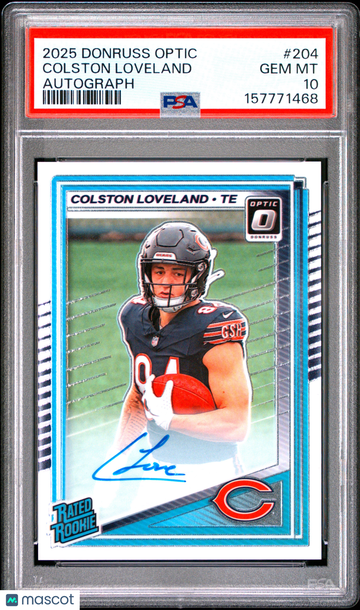 2025 Panini Donruss Optic Colston Loveland #204 Autograph /350 PSA 10