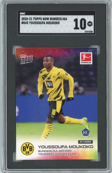 2020-21 YOUSSOUFA MOUKOKO TOPPS NOW BUNDESLIGA #045 RC SGC 10 GEM MINT