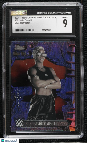 2025 Topps Chrome WWE x Cactus Jack - [Base] - Blue Refractor Jade Cargill #52 Blue Refractor 008/150 CGC 9