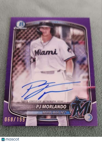 2025 Bowman - Chrome Prospects Autographs Mojo Purple Refractor PJ Morlando #BMA-PM