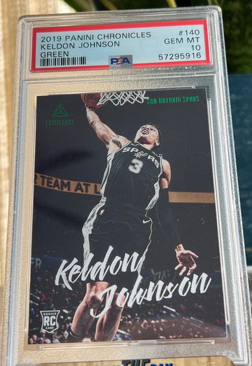 2019 Panini Chronicles Green #140 Keldon Johnson Luminance RC Rookie PSA 10 Gem!