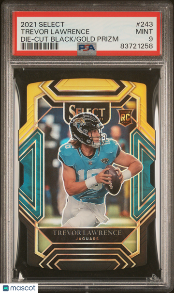 2021 Panini Select Trevor Lawrence #243 Die Cut Black Gold Prizm PSA 9
