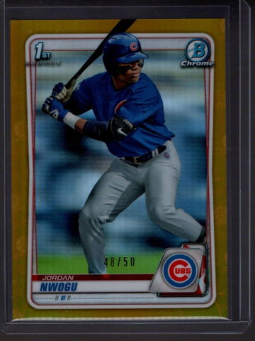 2020 Bowman Draft Jordan Nwogu GOLD REFRACTOR #48/50 Cubs RC U Michigan BD-110