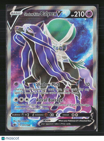 Pokemon 2021 Chilling Reign Shadow Rider Calyrex V FA #171/198