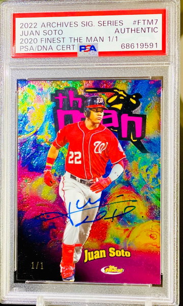 2020 Juan Soto 1/1 The Man Auto 2022 Archives One of One 98 Throwback