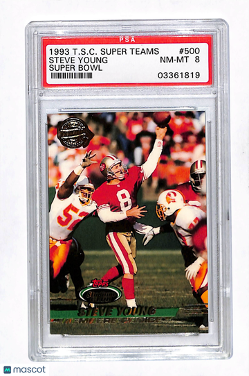 1993 Stadium Club Super Teams Super Bowl Steve Young #500 PSA 8