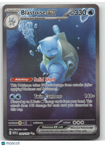 2023 Scarlet & Violet 151 Blastoise EX Holo Secret Rare SAR #200/165
