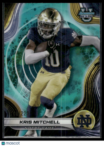 2024 Bowman University Best Kris Mitchell #95 Aqua Refractor /225 SN