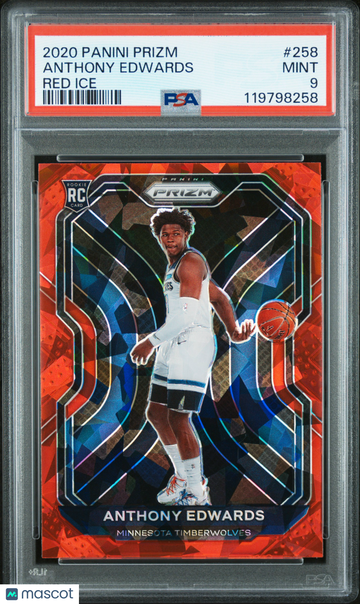 2020 Panini Prizm Anthony Edwards #258 Red Ice PSA 9