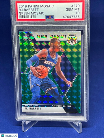 2019 Panini Mosaic RJ Barrett #270 Green PSA 10