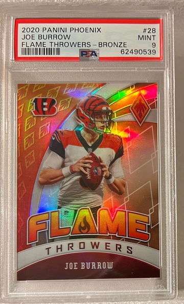 2020 Panini Phoenix Joe Burrow Flame Throwers Bronze PSA 9 MINT POP 4