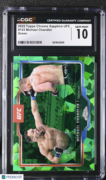 2025 Topps Chrome Sapphire UFC Michael Chandler #143 Green /75 CGC 10