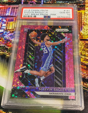 2018 panini prizm Marvin bagley iii fast break prizm pink disco #181 /50 gem mt 10 psa