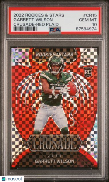 2022 Panini Rookies & Stars Crusade Garrett Wilson #CR15 Red Plaid PSA 10