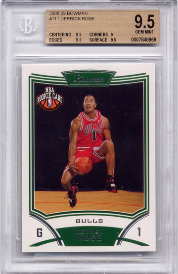2008 Bowman Derrick Rose #111 BGS 9.5 GEM MINT