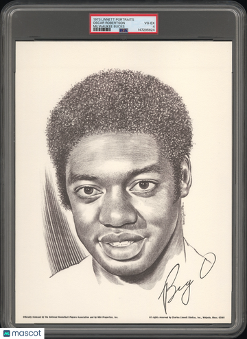 1973 Linnett Portraits Oscar Robertson Milwaukee Bucks PSA 4